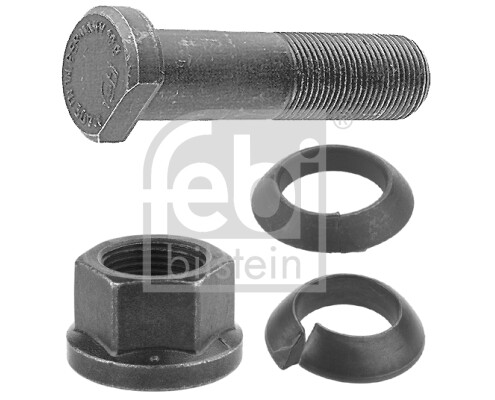 Ratta polt Esiosa/Tagumine M20x1,5 x77/86mm (keerme pikkus 39mm, Fosfaadi muundamisega kaetud / Teras, kmpl.; pesuriga) sobib: MERCEDES ATEGO, ATEGO 2, LK/LN2, O 301, O 402, OF, T2/L 01.72-