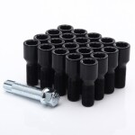 JR Bolts черный B1215H26BK-1 M12x1.5x26 Tuner Hex 20mm Conical 60° 20 pcs + Key