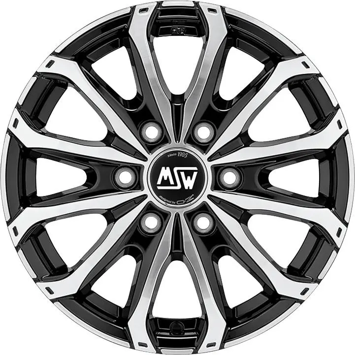 Литой диск MSW 48 Van 6 отверстий Gloss черный Full Polished 6.5x16" 6x120 ET50 центральное отверстие 74.5