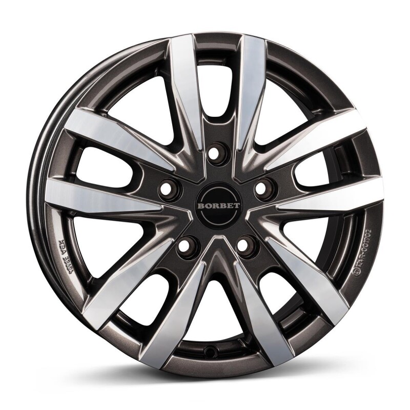 Alloy Wheel Borbet CW5 mistral anthracite glossy polished 6x16" 5x118 ET68 middle hole 71.1
