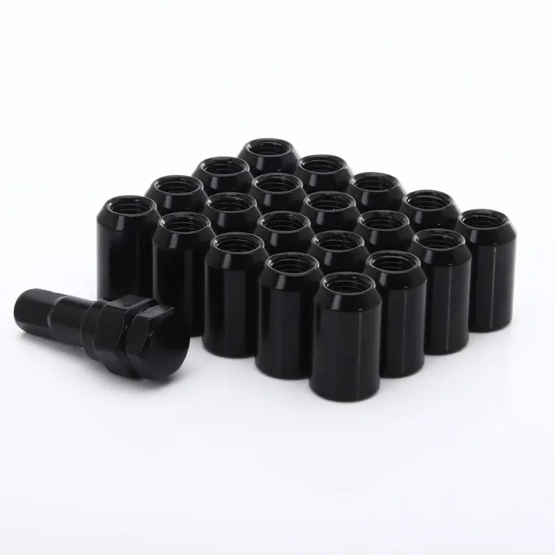 JR mutrid kuuskant Black M12x1.25x32 20mm 60° 20 tk + võti