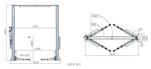 2-post lifter EE-62C50T (5T) - for van