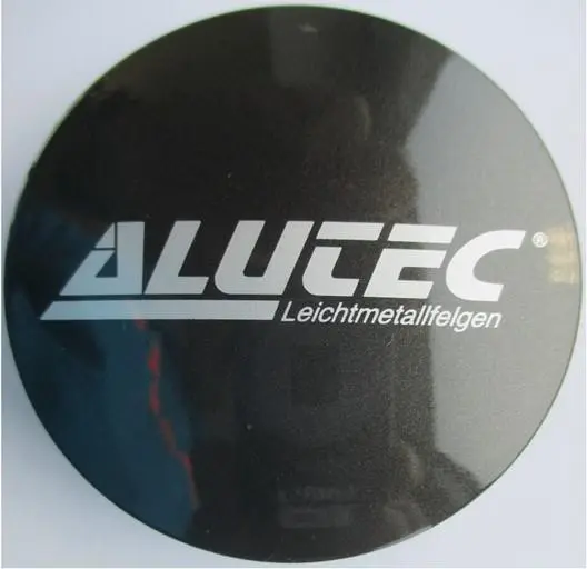 Alutec veljekapsel 60mm grafiit koos Silver lettering N23 9N23ALUTEC-GRA