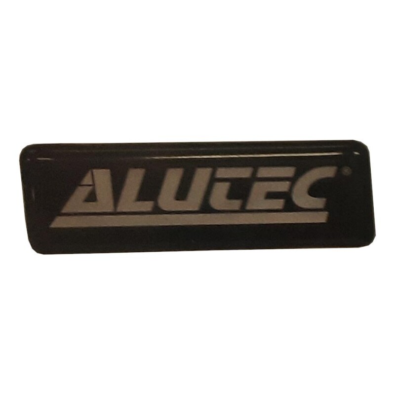 Alutec velg Logo Black koos Silver lettering 45x15mm for Shark 9-EMB45X15ALU-SCH