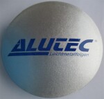 Alutec Wheel Cap 60mm Silver with синий lettering N24 9N24ALUTEC