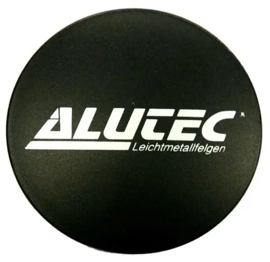 Alutec veljekapsel 68.5mm Black koos Silver lettering N37 9N37ALUTEC-SW-MATT