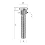 M12x1.25x62 Stud 1 pcs (CRP143B62)