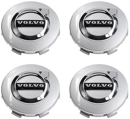 Caps 4pc. 64mm volvo oe-veljekapsel with logo. white (oem-no:32270129)