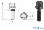 bolt pk12x1.50/40/17 (pk/r12. p61. ch17). iso 10.9. zn-ni. black