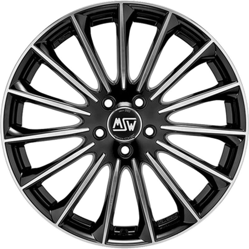 Литой диск MSW 30 черный Full Polish, 19x9.5 5x112 ET45 центральное отверстие 73