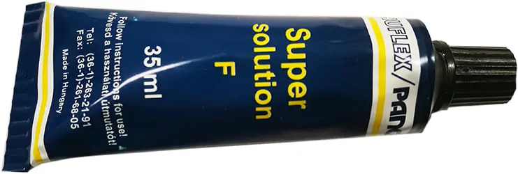 glue for rubber "super solution" 35ml. for patches, seentele, nöörile, Külmvulkaniseerimiseks.