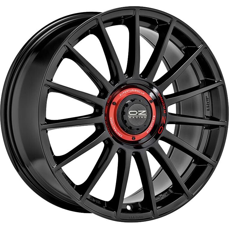 Valuvelg OZ Racing Superturismo Evoluzione Gloss Black + Red Lettering 8.5x20" 5x112 ET45 Keskava 79