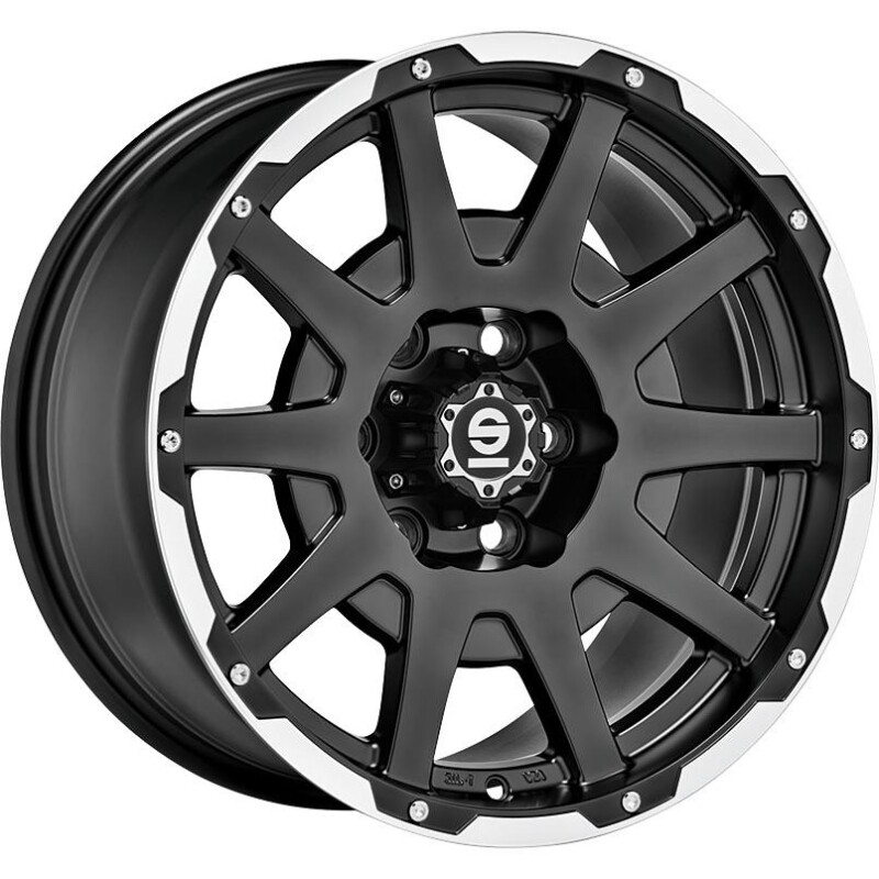 Литой диск Sparco Dakar матовый черный Lip Polished+Rivets 8.5x18" 6x135 ET0 центральное отверстие 87.1