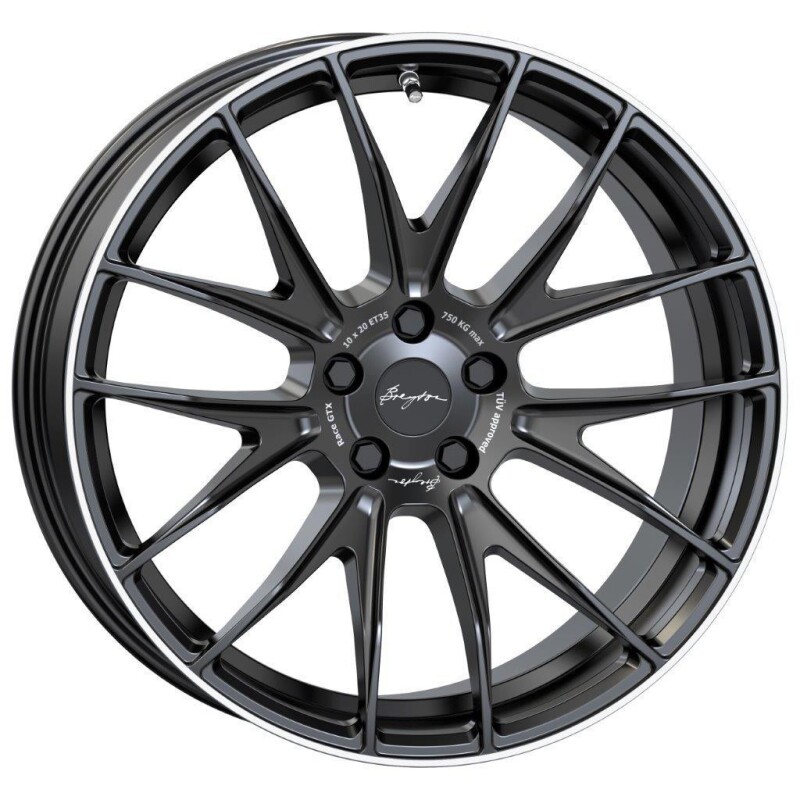 Valuvelg Breyton Race GTX Matt Black koos poleeritud Lip 10x20" 5x112 ET35 Keskava 66.6