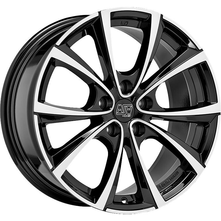 Литой диск MSW 27T Gloss черный Full Polished 9.5x20" 5x114.3 ET45 центральное отверстие 64.1