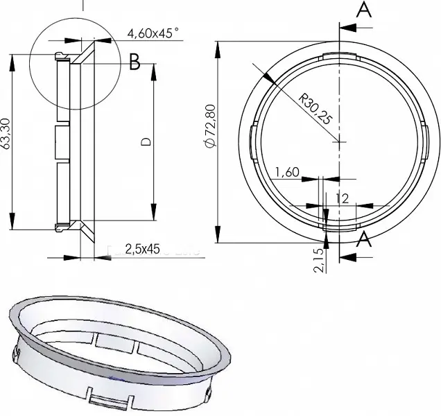 mounting ring 63.4-58.1 (fz06) t.blue. 1pc