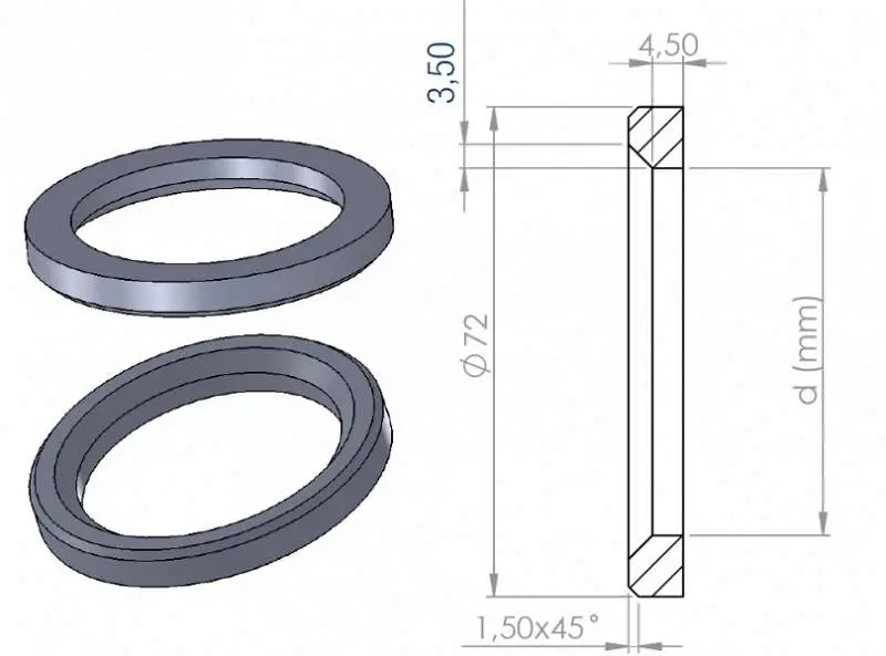 mounting ring 72.0-54.1 (1pc) (t02-sr540p) h.grey. 1pc