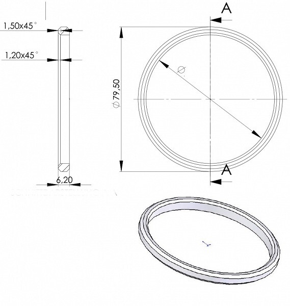 mounting ring 79,5-74,1 ( 1pc) (m25) blue (momo, which miglia)