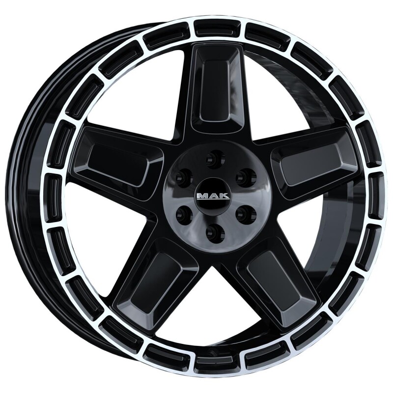 Alloy Wheel MAK Trek Gloss Black Mirror Ring 9x20" 5x108 ET42 middle hole 63.4