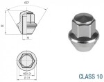 nut m14x1.50/36/21 (closed. p36. ch21) iso 10. zn. ford oe alternative (big cone)