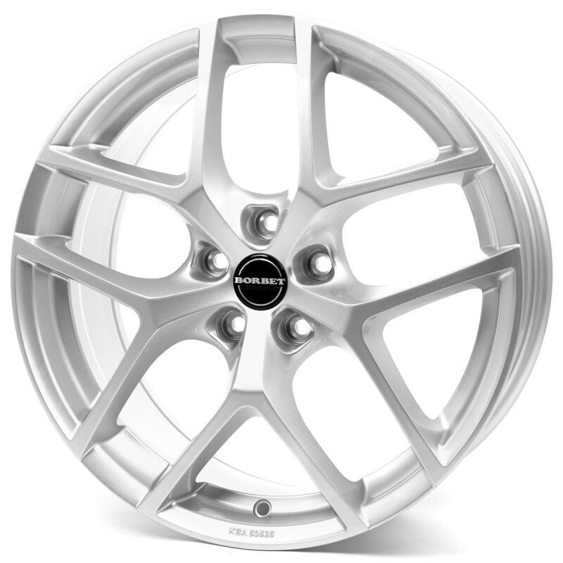 Литой диск Borbet Y Crystal Silver 7.5x17" 5x114.3 ET47 центральное отверстие 72.6