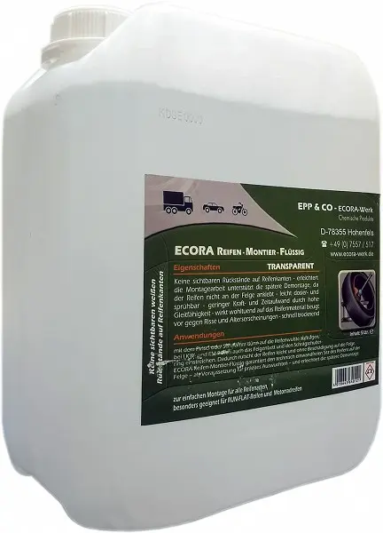 Смазка для монтажа автошин 5l / montaazivedelik "ecora"