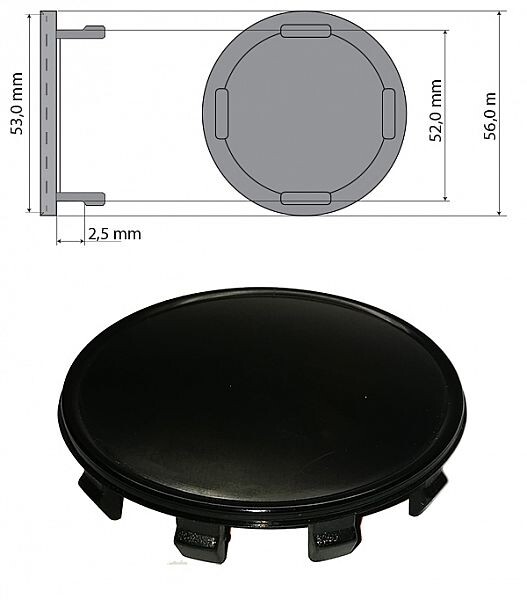 Caps 55,5mm ( without logo), black, vw oe- for wheel (oe- no:6no 601 171)