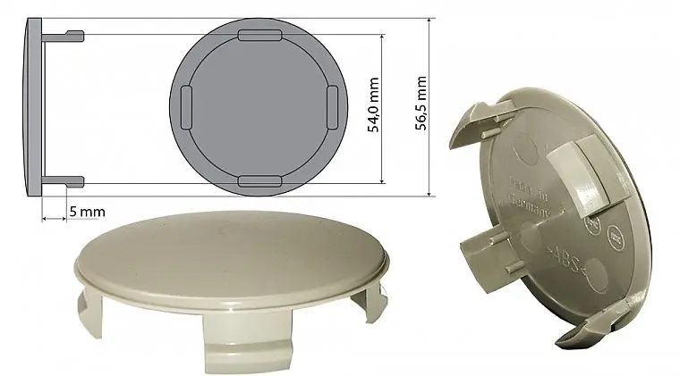 Caps 56,5mm ( without logo), grey, mini-oe- for wheel (oe- no:3613 171 069)