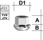 mutter pkm14x1.50/20/19 (pall r13. avatud. p20. ch19)