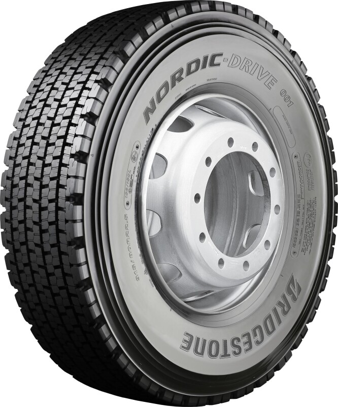 Veoauto pehme lamellrehv 315/80R22,5 156/150L BRIDGESTONE NORDIC-DRIVE 001 M+S 3PMSF