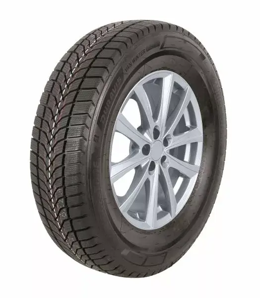 25781, Duravis VAN Winter, BRIDGESTONE, зима, для микроавтобуса шина, C, 3PMSF, M+S, маркировкa: экономия топлива - C, захват на мокрой - A, Качающийся шум и препятствие для измерение класс - 74 dB (B) захват на снегу - J