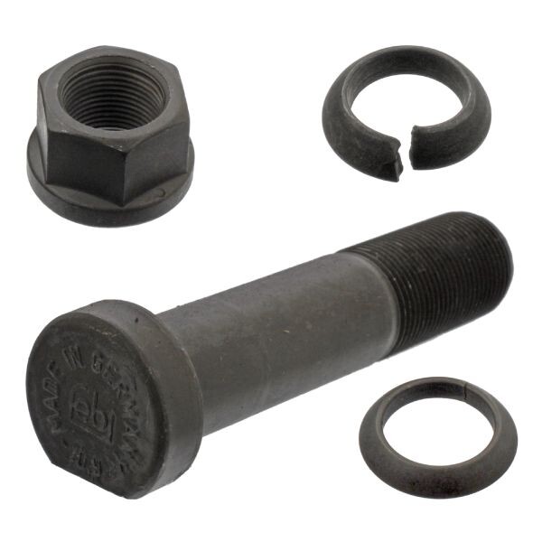 Ratta polt Tagumine M22x1,5 x110/121mm (keerme pikkus 40mm, Fosfaadi muundamisega kaetud / Teras, mutriga; pesuriga) sobib: MERCEDES ACTROS, ACTROS MP2 / MP3, ATEGO, AXOR, AXOR 2, NG, SK 08.73-