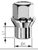 гайка mh12x1,25/36/29,5 (ch19, 17,3/12,0 втулка) конус 60° инструмент 19mm D101