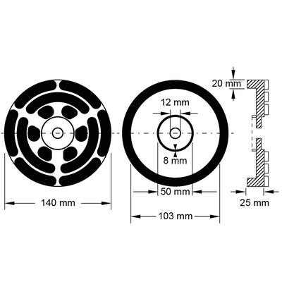 Käpapadi 140x103x25 mm