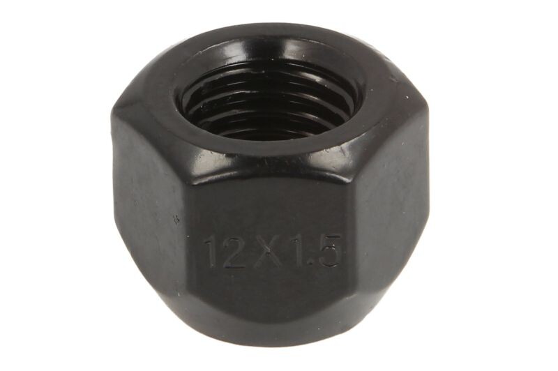 nut wheel front - rear M12x1,5 (cone, nut otwarta black)