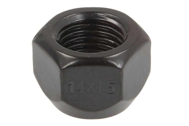 nut wheel front - rear M14x1,5 (cone, nut otwarta black)