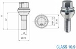 болт с плавающим конусом эксцентрик dp12x1.25/35/19 (эксцентрик. p57. ch19). iso 10.9. zn