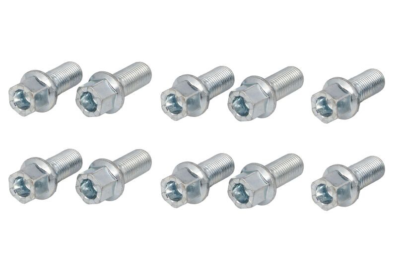 Kinnitustarvikud, M14x1,5; pikkus: 27 mm; mutrivõtme mõõt: 17 (10 tk. pakk) sobib: AUDI 100 C2, 100 C3, 100 C4, 200 C2, 200 C3, 80 B2, 80 B3, 80 B4, 90 B2, 90 B3, A1, A2, A3, A4 ALLROAD B8 08.76-