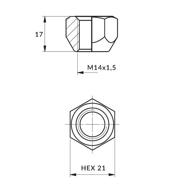 nut M14x1,5/17/21 open