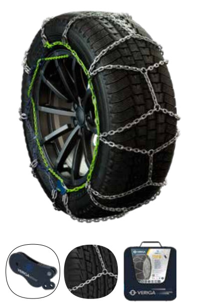 Snow chains / tyre chains VERIGA, passenger cars, o-NORM certificate, Austria certificate. VR5117, size: 155/80R15, 165/70R15, 165/80R14, 175/65R15, 175/70R14, 175/80R13, 185/50R16, 185/55R15, 185/65R14, 185